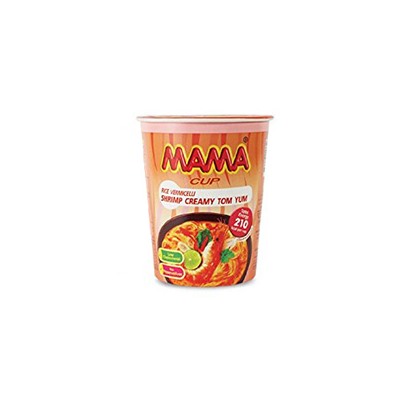 Лапша быстрого приготовления со вкусом сливочно-креветочного супа Том Ям от MAMA в стаканчике 42 гр / MAMA Noodles Cup Shrimp Creamy Tom Yum Flavor 42 gr