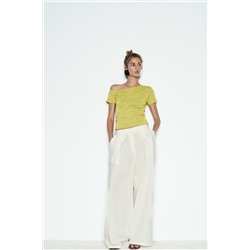 ASYMMETRIC KNIT CROP TOP