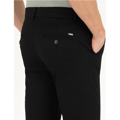 Siyah Slim Fit Kanvas Pantolon