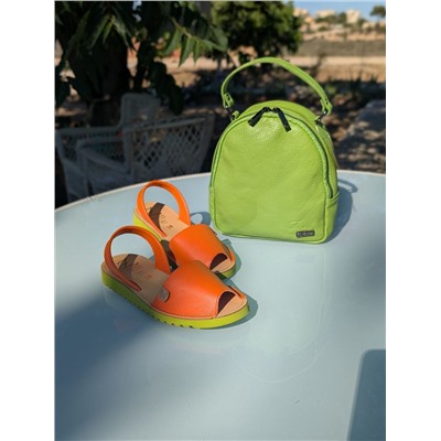 КОМБО AB.ZAPATOS · 3201 naranja + AB.Z · Pelle · mochila NAPA (630) PISTACHO АКЦИЯ