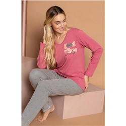 Siyah İnci Pamuklu Likralı Pijama Takım 22260603