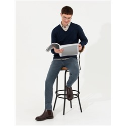 Lacivert Slim Fit V Yaka Triko Kazak