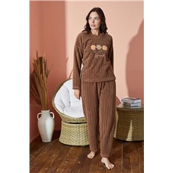 WAYNAP Kadın Kışlık Polar Pijama Takımı Peluşlu Desenli Takım Waynap 8970 4175282609
