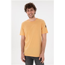 Erkek Regular Fit Bisiklet Yaka Turuncu Basic Tişört