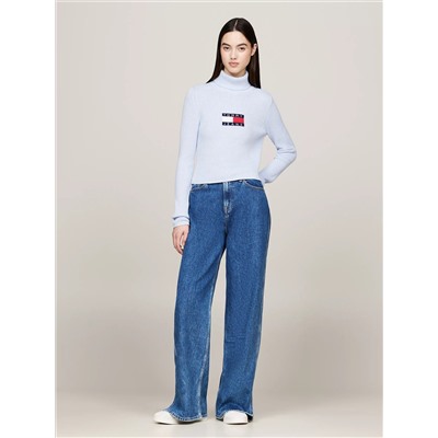 Cropped Slim Fit Turtleneck Sweater