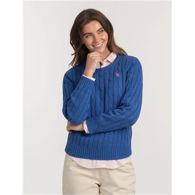 CABLE CREW NECK SWEATER