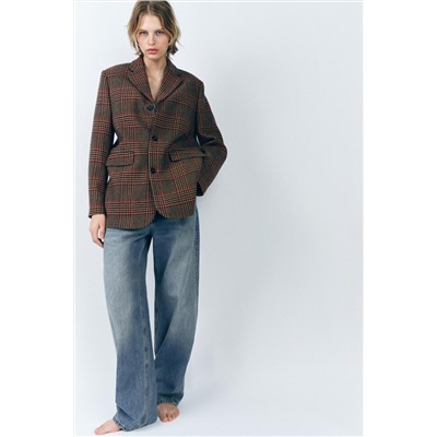 ZW COLLECTION CHECK WOOL BLEND BLAZER