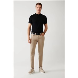 Avva Erkek Bej Parça Boya Yıkamalı Pamuklu Esnek Slim Fit Dar Kesim Jean Pantolon A32y3515 A32Y3515