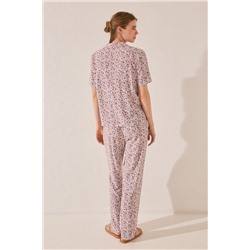 Pijama camisero Capri estampado rosa