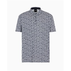 REGULAR FIT COTTON POLO WITH ALLOVER LOGO