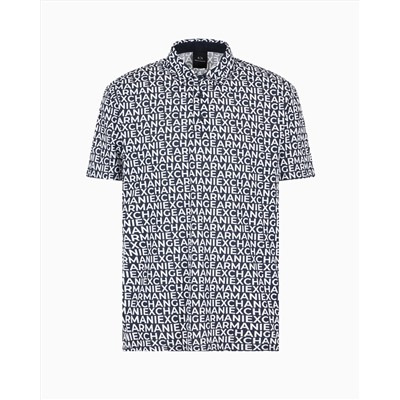 REGULAR FIT COTTON POLO WITH ALLOVER LOGO