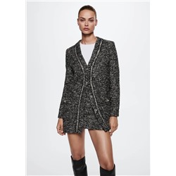 Chaqueta tweed botones joya -  Mujer | MANGO OUTLET Melilla