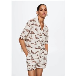 Short algodón estampado -  Mujer | MANGO OUTLET Melilla