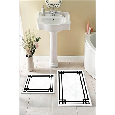 Thalia Home Kaymaz Taban Yıkanabilir 2 Li 60x100 - 50x60 Banyo Halısı Paspas Klozet Takımı Th028Classic
