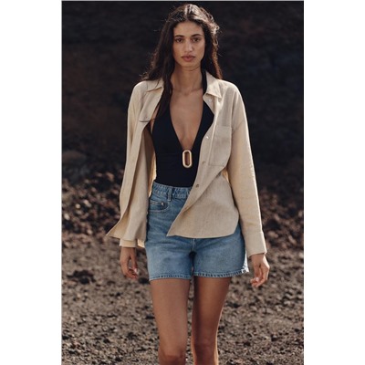 CAMISA OVERSIZE CON LINO