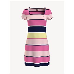 TOMMY JEANS CAP SLEEVE STRIPE T-SHIRT DRESS