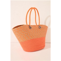 Bolso capazo rafia naranja