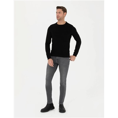 Siyah Slim Fit Kazak