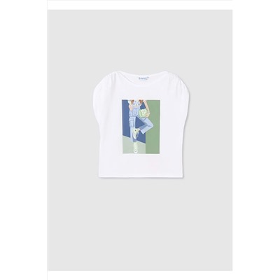 Mayoral, Kız Çocukçocuk Tshirt Beyaz