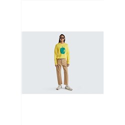 United Colors of Benetton Erkek Mix Büyük Meyve Desenli Koton Kazak 123P1594K1041-921