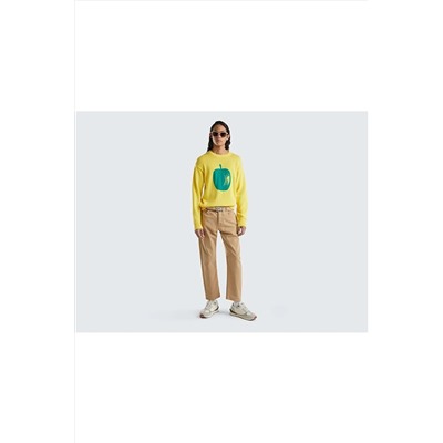 United Colors of Benetton Erkek Mix Büyük Meyve Desenli Koton Kazak 123P1594K1041-921
