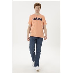 Erkek Regular Fit Bisiklet Yaka Somon Basic Tişört