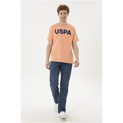 Erkek Regular Fit Bisiklet Yaka Somon Basic Tişört