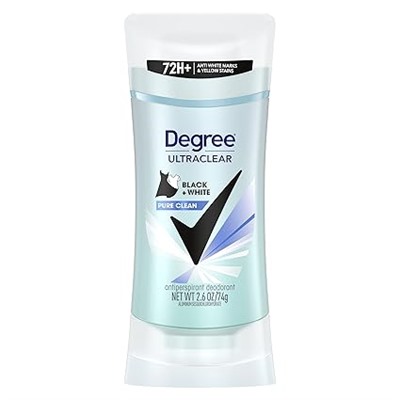 Degree Antiperspirant for Women Protects from Deodorant Stains Pure Clean Deodorant for Women 2.6 oz