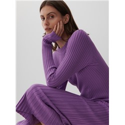 Strickkleid mit Gestreifter Struktur