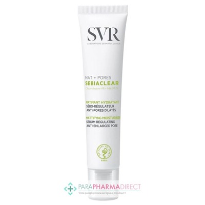 SVR SEBIACLEAR MAT + PORES - Matifiant Hydratant, Sébo-Régulateur Anti-Pores Dilatés 40ml