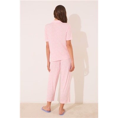 Pijama camisero rosa Capri viscosa