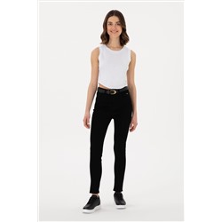 Kadın Siyah Skinny High Waist Fit Jean Pantolon