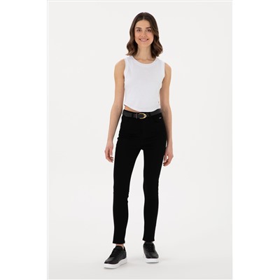 Kadın Siyah Skinny High Waist Fit Jean Pantolon