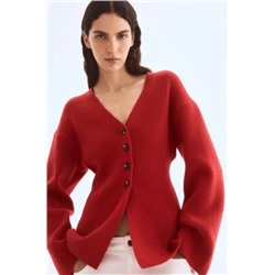 Красный трикотажный кардиган H&*M