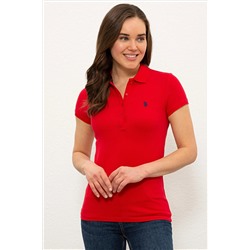 Kadın Kırmızı Basic Polo Yaka Tişört