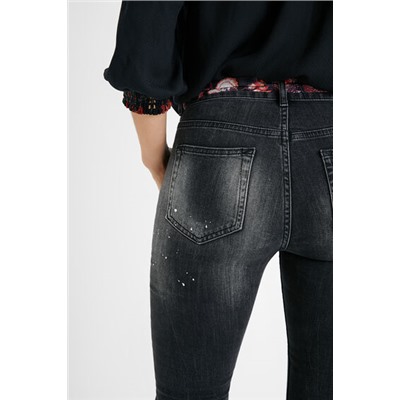 Vaquero skinny cinturón tela