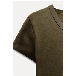 V-NECK COTTON T-SHIRT