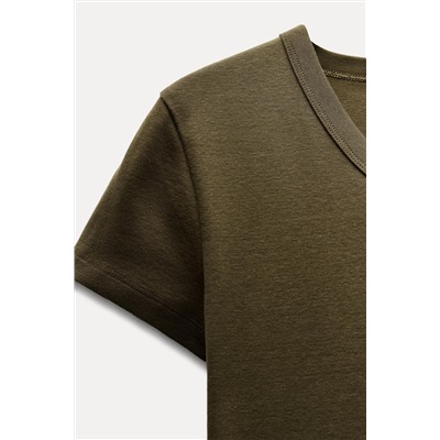 V-NECK COTTON T-SHIRT