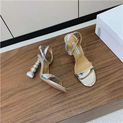 Красивые женские босоножки с акцентным каблуком Aquazzur*a 🌊