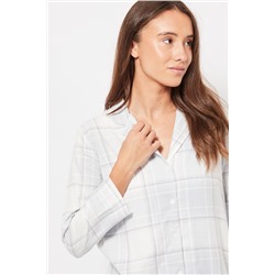 Camisa Gris claro y azul