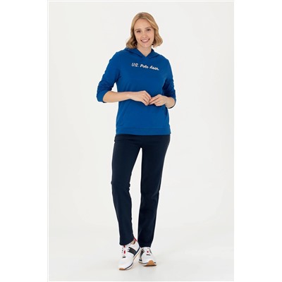 Kadın Saks Kapüşonlu Sweatshirt