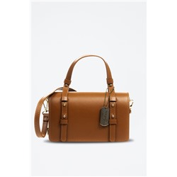Bandolera de piel Andretta Camel