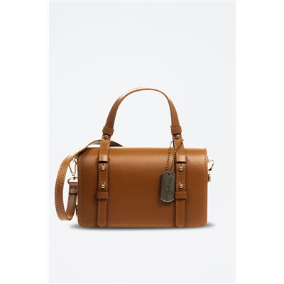 Bandolera de piel Andretta Camel