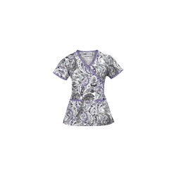 UA Charming Swirls Granite Mock Wrap Print Scrub Top