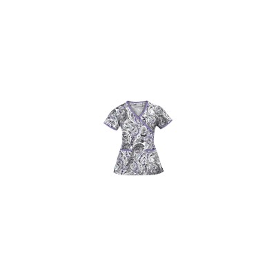 UA Charming Swirls Granite Mock Wrap Print Scrub Top