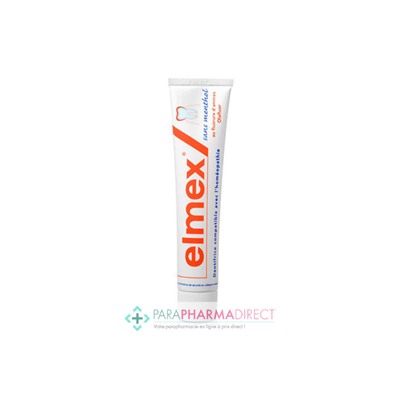 Elmex Anti-Caries Dentifrice Compatible Homéopathie sans Menthol 75ml