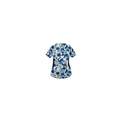 UA Beautiful Bloom Navy Print Scrub Top