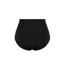Siyah Yüksek Bel Aksesuar Detaylı Büyük Beden Bikini Altı TBBSS25CR00000