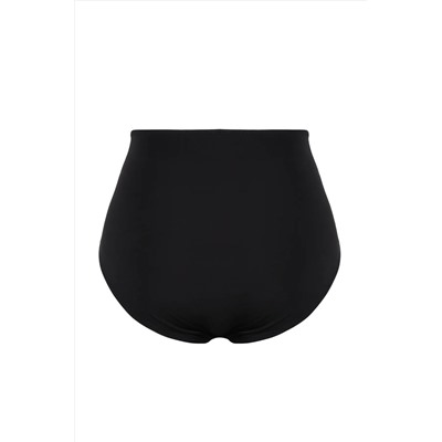 Siyah Yüksek Bel Aksesuar Detaylı Büyük Beden Bikini Altı TBBSS25CR00000