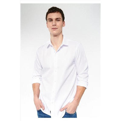 Mavi Beyaz Gömlek Slim Fit / Dar Kesim 0210484-620